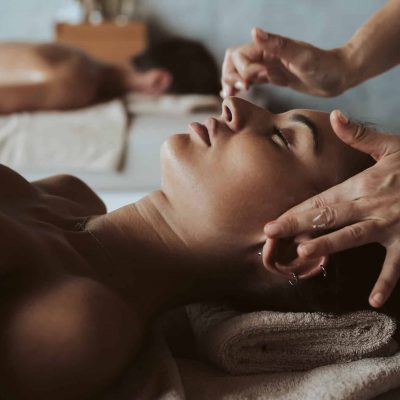 Woman enjoying massage in Spa